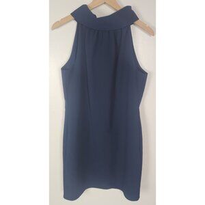 Sail to Sable Women's Sz. M Navy Cowl Neck Button Back Dress